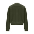 thumbnail image 6 of Dasayo Barn Coats for Women Fleece Bomber Green Motorcycle Crop Zip up Jacket Jackets for Women Trendy L, 6 of 7