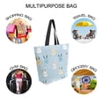 thumbnail image 7 of FORMRS Womens Canvas Tote Bag with Zipper Inner Pocket Shoulder Handbag, Blue Rabbits, 7 of 7
