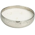 thumbnail image 5 of DecMode Silver Metal White Sage Scented Hammered 20 oz 3 Wick Candle with White Wax, 5 of 8