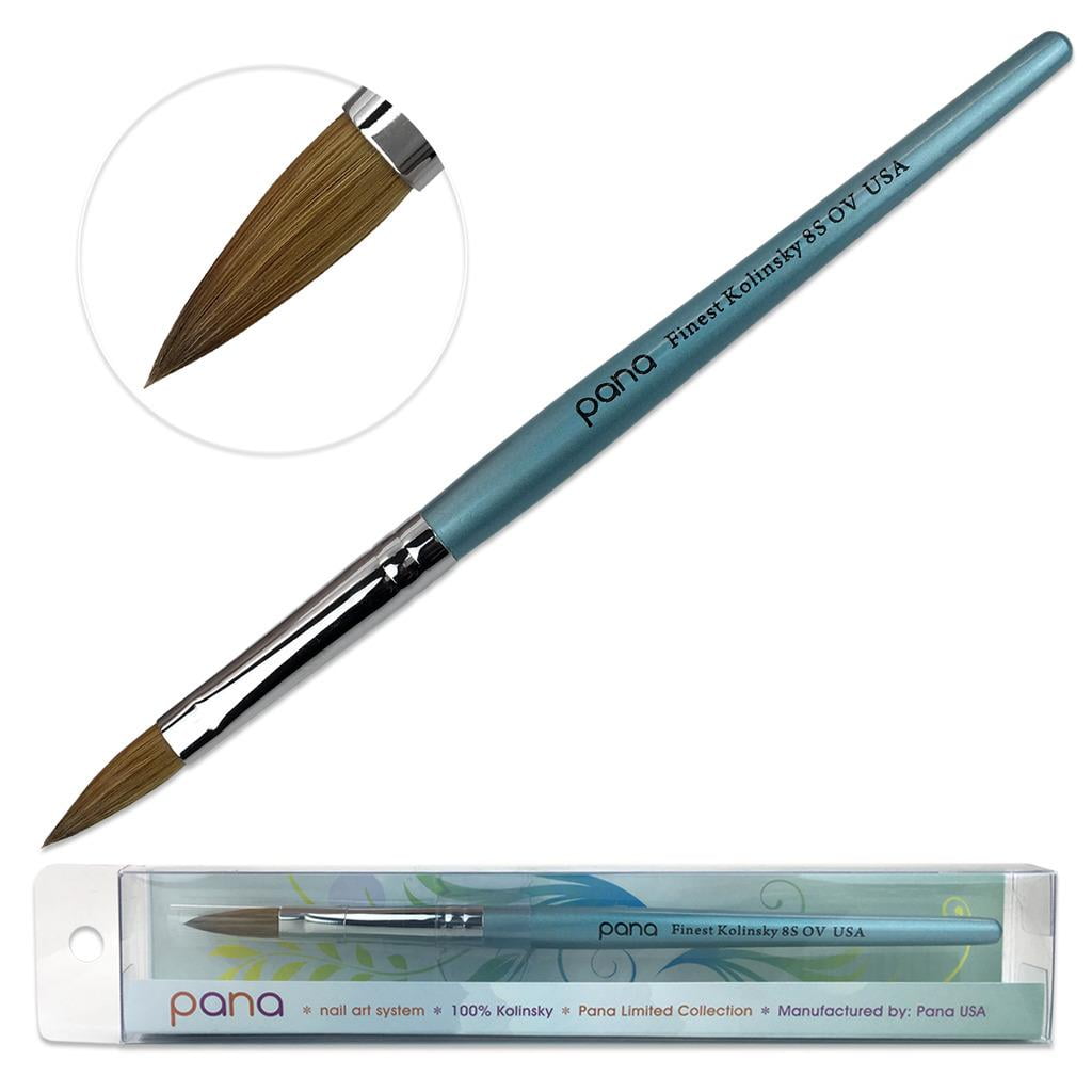Pana Pana Kolinsky Acrylic Nail Brush with Teal Wood Handle Size 8
