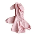 thumbnail image 4 of Zwiiyzr Baby and Toddler Girls Boys Bunny Full-Zip Hoodies Long Sleeve Jacket with Pockets Winter Coat for Baby Girls Boys 3-18M Pink, 4 of 5