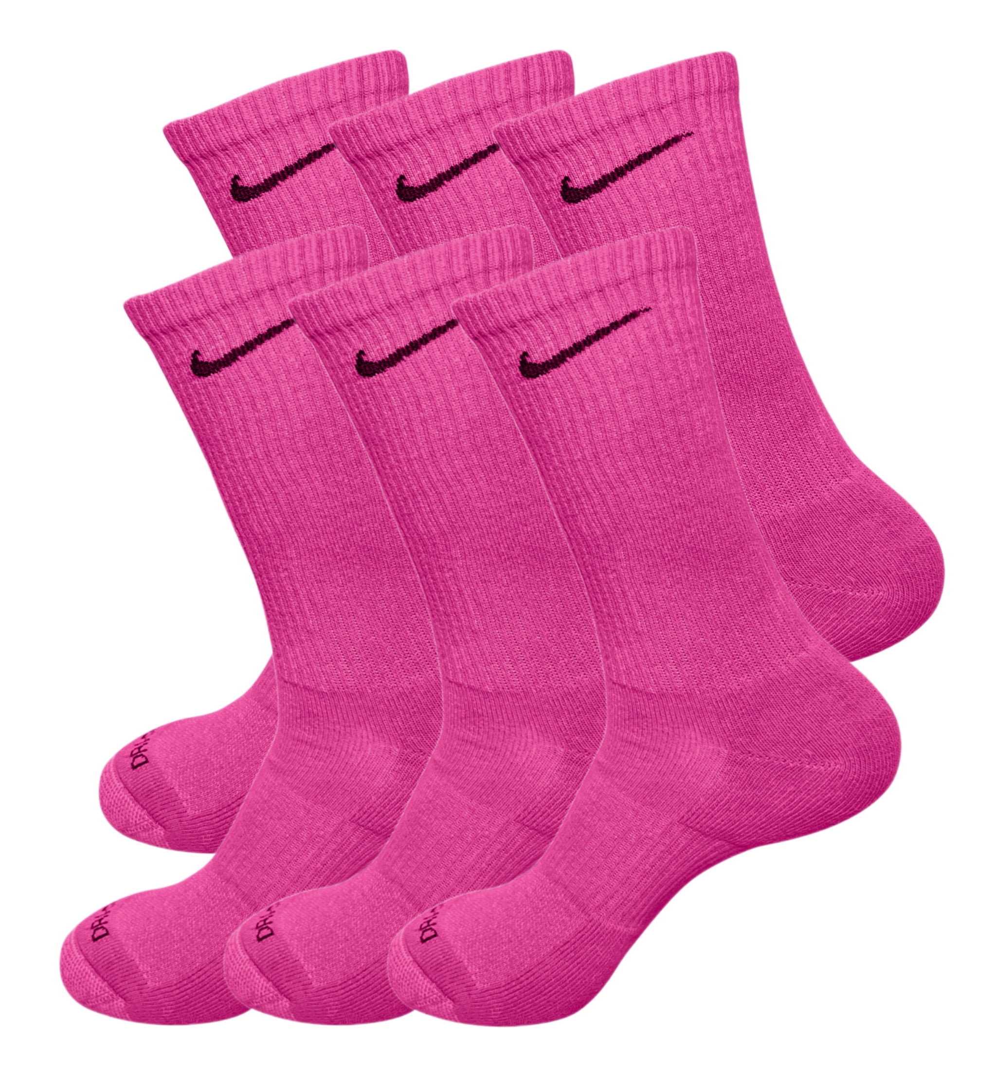 Free Shipping Nike Everyday Plus Cushioned High Training Crew Socks 6 Pack Rainbow SX6897 903 Small 3Y 5Y 4W 6W Unisex Womens Kids Youth Walmart