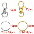 thumbnail image 3 of 20/50Pcs Swivel Snap Hooks with Key Ring Metal Swivel Lobster Claw Clasps for DIY Keychain Bag Hang Jewelry Making Accessories, 3 of 10