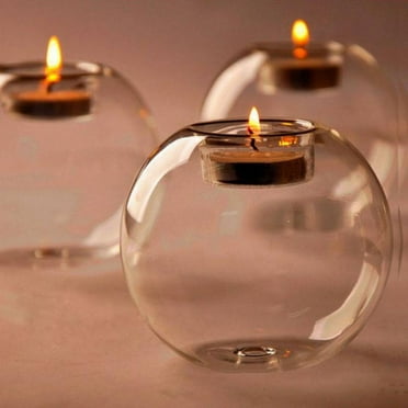 Jlong Clear Votive Candle Holder Glass Tealight Candle Holder for Wedding Centerpieces Party Home Decor