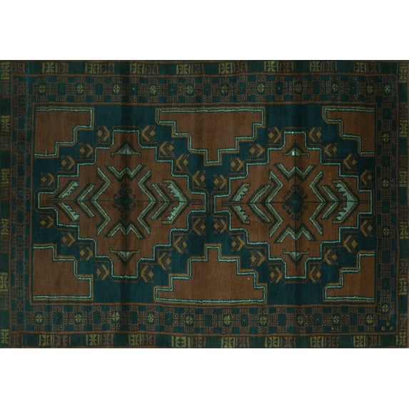 Ahgly Company Indoor Rectangle Persian Turquoise Blue Traditional Area Rugs, 8' x 10'