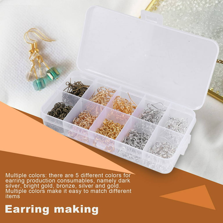 1128 Pieces Earring Making Supplies Kit with Earring Hooks, Jump Rings,  Pliers, Tweezers, Jump Ring Opener for Earrings Making and Repairring 