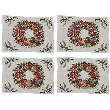 

Christmas Table Mats Placemats Set of 4 Winter Holiday Xmas Kitchen Mat Dining Place mat Happy New Year Accessory