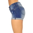 thumbnail image 2 of jinghuiyue Womens Mid Rise Stretchy Denim Shorts Casual Distressed Ripped Rolled Hem Jean Short with Pockets L, 2 of 7