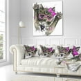 thumbnail image 3 of Designart Funny Black Cat Illustration - Animal Throw Pillow - 16x16, 3 of 5