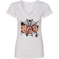 thumbnail image 3 of Inktastic Halloween Boo with Spiders in Web Women's V-Neck T-Shirt, 3 of 5