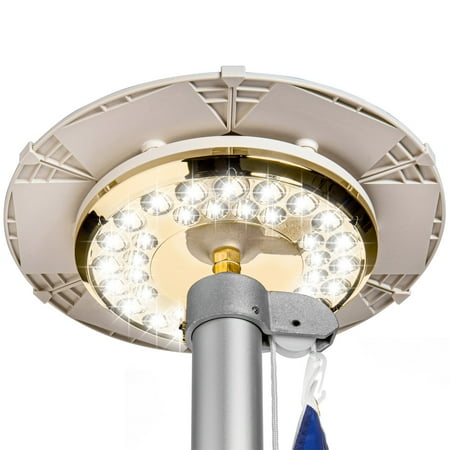 

3x Battery Reserve Solar Flagpole Light 2x Brighter 36 LED Downlight for 100% Flag Coverage (Gold)