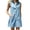 Light Blue, variant on Ohufall Women's Mini Dress Cotton Linen Sleeveless Button Dress Turndown Color Solid Summer Casual Sundress