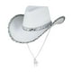 thumbnail image 5 of Gorro vaquero para mujer, sombrero de paja, accesorio veraniego, color rosa Blanco, 5 of 7