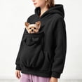 thumbnail image 6 of CAUYDY Fuzzy Pet Carrier Hoodie for Women, Long Sleeve Pullover with Large Pocket Animal Holder Sweatshirt Winter Wear Black Sizes M, 6 of 9