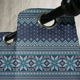 thumbnail image 3 of Ambesonne Nordic Grommet Curtain, Herringbone Snowflake, 50" x 72", Turquoise and Dark Blue, 3 of 6