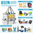 thumbnail image 5 of Livhil Mesh Beach Bag Rope Handles, Mesh Tote Bag for Women Contains Wicker Oversized Beach Tote Bag with 9 Small Pockets (White), 5 of 7