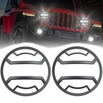 Fyuu 2X Front Headlight Guard Protector Cover Trim For Jeep Wrangler Jl Jt 2018-2022