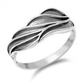 thumbnail image 4 of Women's Deep Grove Leaf Ring .925 Sterling Silver Band Jewelry Female Male Unisex Size 5, 4 of 4