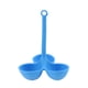 thumbnail image 1 of Yuarrent Hervidor de silicona para huevos, reemplazo portátil, 3 orificios, resistente al calor, de mano, Color sólido, reutilizable, lavable, Cocina y Comedor Azul, 1 of 6