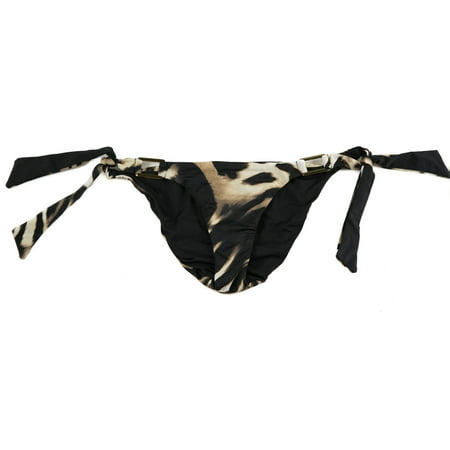 ABS Allen Schwartz Women's Fashion Swim Bottom Black Print Bikini (Best Swimming For Abs)