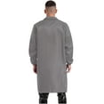 thumbnail image 2 of Sxiwei Unisex Mens Womens Work Coat Long Sleeve Front Button Lab Coat Jackets Mechanical Workwear Gray 175, 2 of 5