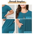 thumbnail image 5 of HAOMEILI Women Short Sleeve Loose Plain Maxi Dresses Casual Long Dresses with Pockets, 5 of 7