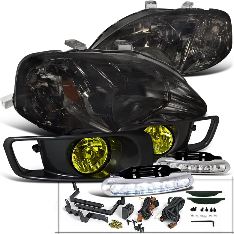 Front Bumper Fog Lights Lamps w/Switch Compatible with Honda Civic 4Dr 06-08,Smoke Front Bumper Fog Lights Lamps w/Switch Compatible with Honda Civic 4Dr 06-08,Smoke