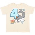 thumbnail image 3 of Inktastic 4th Birthday Shark with Cake Boys or Girls Toddler T-Shirt, 3 of 5