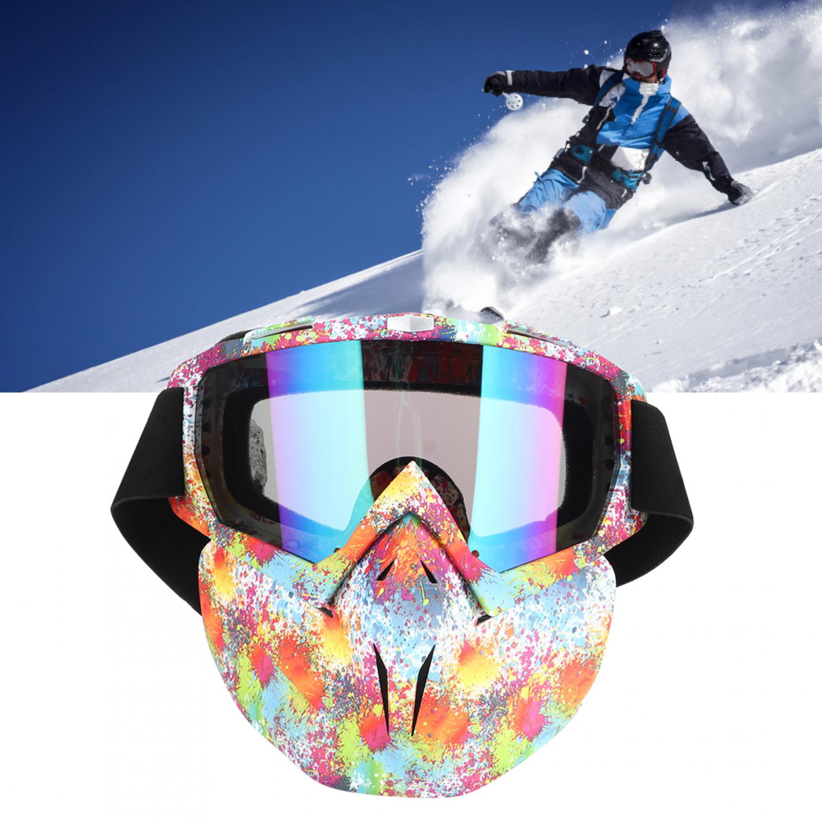 Men Women Ski Snowboard Goggles Snow Winter Windproof Sunglasses with Face Mask 