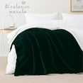 thumbnail image 3 of Exclusivo Mezcla 50"x70" Sherpa Fleece Throw Blanket, Reversible Velvet Plush Blankets and Soft Throws for Couch, Sofa, Bed, Super Cozy Thick and Warm, Forest Green, 3 of 10