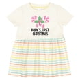 thumbnail image 3 of Inktastic Baby Girl First Christmas Candy Cane Girls Baby Dress, 3 of 5
