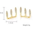 thumbnail image 4 of 14K Gold Plated Half Hoop Earrings Trendy Sterling Silver Claw Earrings Dainty CZ Wrap Cuff Earrings Triple Piercings Illusion Stud Earrings Jewelry Birthday Christmas Gifts for Her Mom, 4 of 11