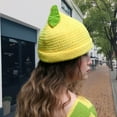 thumbnail image 6 of Jiibva Fruit Crochet Hats for Women - Handmade Knitted Beret with Lemon Designs, Cute Foldable Slouchy Beanie, Winter Warm Hat Gift for Teens Adults, 6 of 7