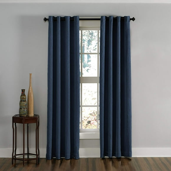 Curtainworks Lenox Grommet Curtain Panel, 50 by 144", Navy
