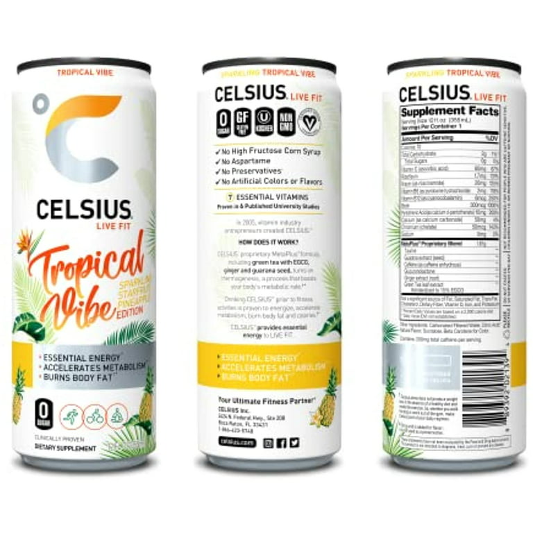 CELSIUS Essential Energy Drink 12 Fl Oz, Sparkling Orange (Single)