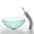 thumbnail image 7 of KRAUS 14 Inch Glass Vessel Sink in Frosted with Pop-Up Drain and Mounting Ring in Satin Nickel, 7 of 7