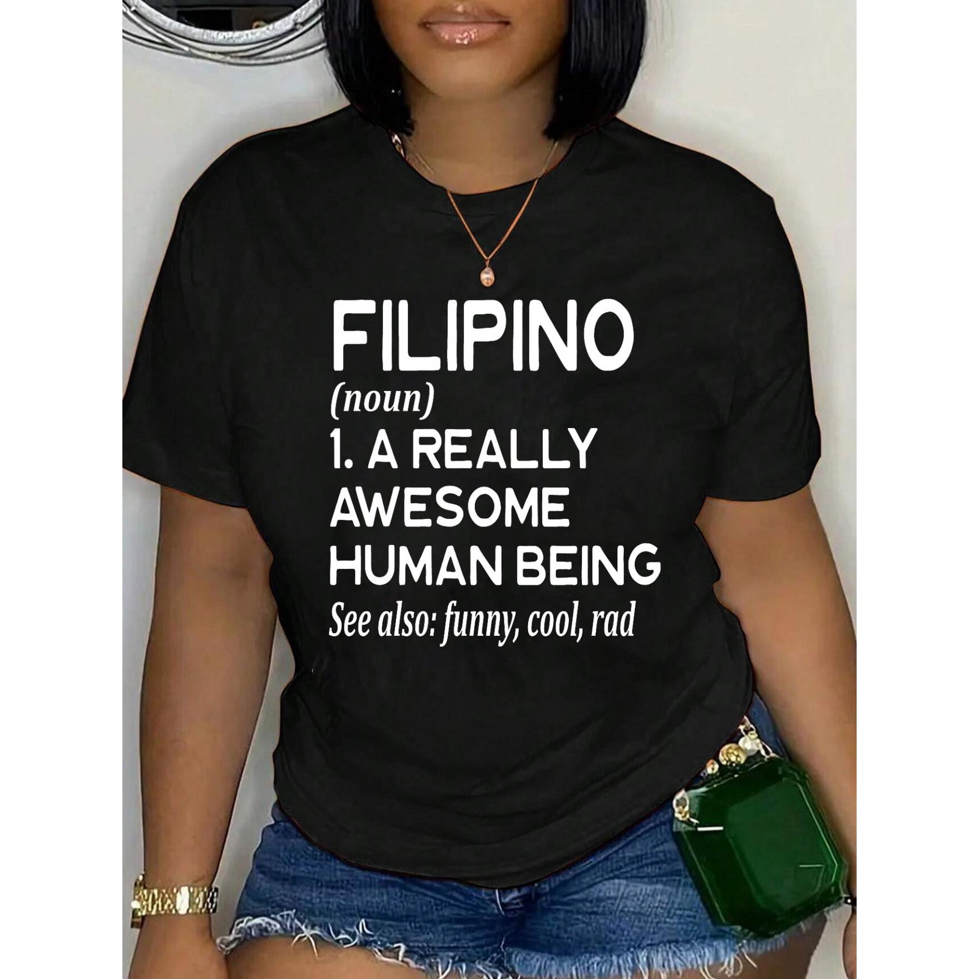 Filipino Definition - Quezon City Manila Davao Comfort Colors Adult Heavyweight T-Shirt Graphic Tee summer Tops For Women Round Neck Fashion Cotton shirts