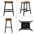thumbnail image 3 of Guyou 26" Counter Height Bar Stools Set of 2 - Backless Saddle Stools with Sturdy Metal Legs for Kitchen Island, Breakfast Bar, Cafe - Antique Brown, 3 of 7