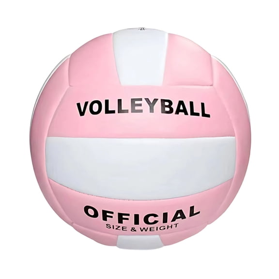 Size 5 PVC Volleyball, Soft Waterproof Beach and Indoor Outdoor Practice Ball, Pink, Gym Training