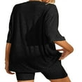 thumbnail image 4 of Ensemble Hauts Col Rond et Shorts de Cycliste pour Femmes avec Manches Courtes, 4 of 5