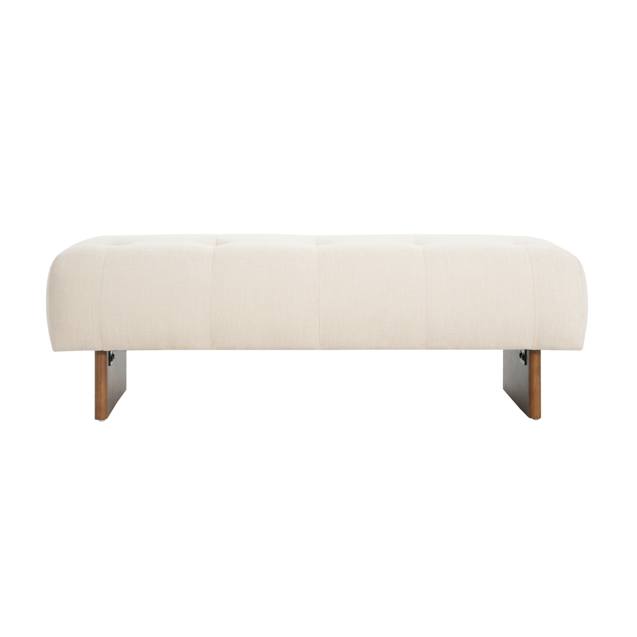 Christopher Knight Home 49.75" Rectangular Tufted Ottoman Bench, Upholstered Linen Fabric, Beige