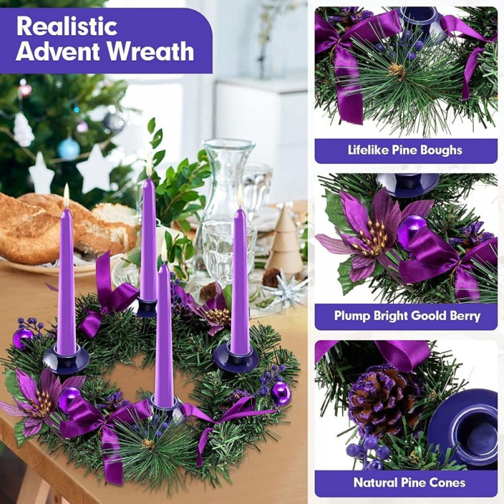 Buy Naturalour Christmas Advent Wreath Candle Holder Votive Candle Wreath Ring Decorative