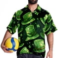thumbnail image 4 of Saint Patrick's Day Men's Hawaiian Shirt, Button Down Poplin Short Sleeve Casual Summer Beach Printed Unisex Shirts, 4 of 6