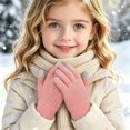 thumbnail image 4 of TKKCS Kids Knit Gloves Elastic Ribbed Cuff Warm Full Fingers Soft Stretchy Winter Gloves for Boys Girls Watermelon Red 3-8Years, 4 of 6