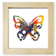 thumbnail image 1 of Orange & amp; mariposa azul con estampado de flores Graffiti Pantalla de escritorio de pared de fotograma cuadrado, 1 of 4