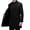 Black, variant on qucoqpe Men's 2025 Winter Fashion Solid Lapel Pea Coats Long Sleeve Button Up Windproof Mid Length Cardigan Jacket with Flap Pockets
