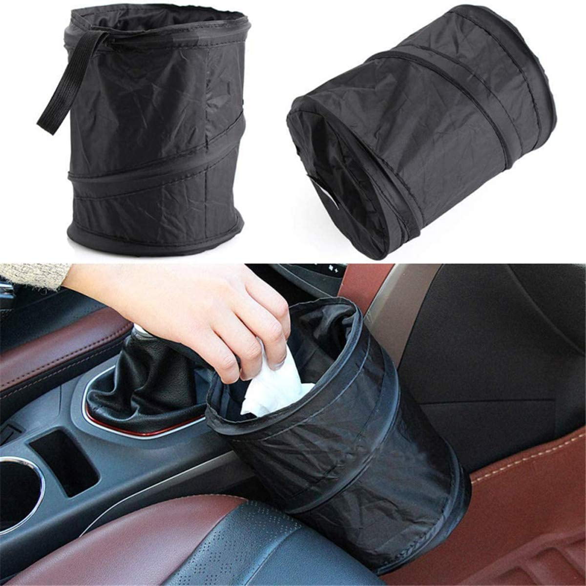Home and Car Storage Bags Foldable and Washable Car Seat Back Waste Container Detachable Garbage Bag for Traveling Heatoe 3 Pack Black Car Trash Bags Hanging Garbage Bag