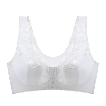 

LWZWM Sexy Bras for Women Plus Size Front Buckle Lace Comfortable Breathable No Underwire Back Bra Female Lingerie Push Up Bralette White 95E