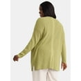 thumbnail image 3 of Terra & Sky Women's Plus Open-Front Cardigan, Lightweight, Sizes 0X-4X, 3 of 5