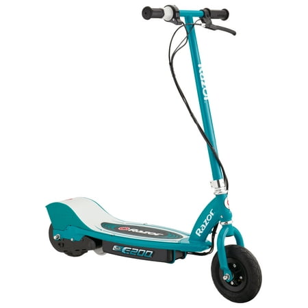 Razor E200 Electric Scooter - Teal, for Ages 13+ and up to 154+ lbs, 8" Pneumatic Front Tire, 200W Chain Motor, Up to 12 mph & up to 8-mile Range, 24V Sealed Lead-Acid Battery, Unisex